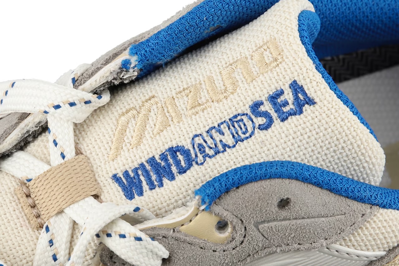 Mizuno MXR WIND AND SEA GOLF Shoe “Beige/Gray/Blue” D1GG2513 Collaboration Release Info HAZARD ENERZY RunBird logo 