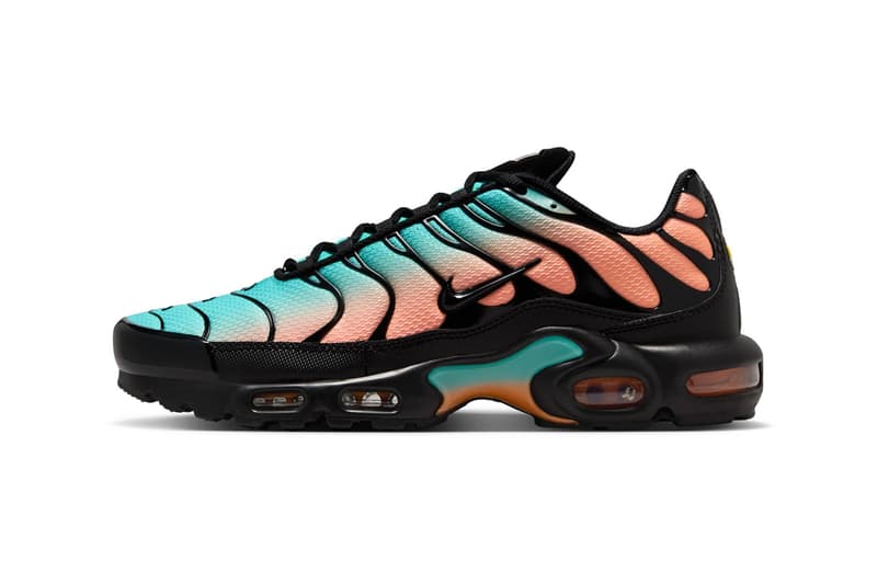 Nike Air Max Plus Arrives in a Summer-Ready Gradient peach teal DM0032-022 swoosh tropical swoosh