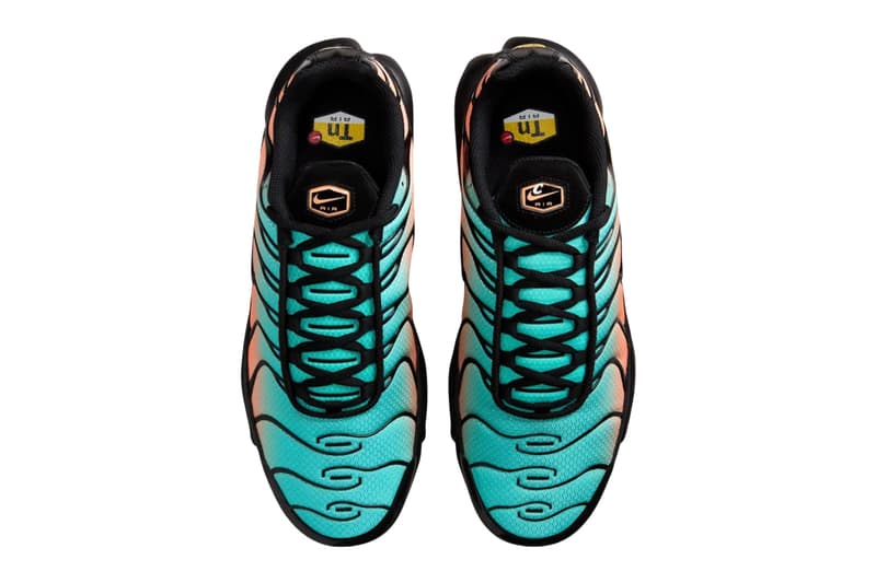 Nike Air Max Plus Arrives in a Summer-Ready Gradient peach teal DM0032-022 swoosh tropical swoosh