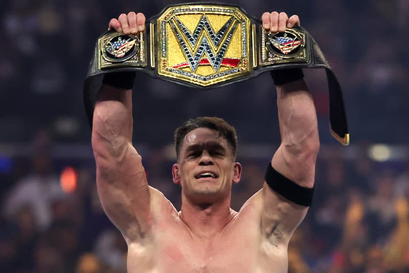 John Cena Makes History With 17th World Title at WrestleMania 41 winning undisputed wwe championship cody rhodes travis scott rapper actor peacemaker