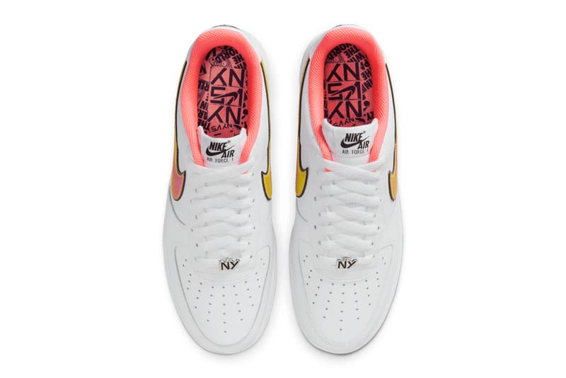First Look at This Years Nike Air Force 1 Low "NY vs NY" IH4962-100 White/Crimson Pulse-Green Glow-Light Laser Orange-Black summer 2025