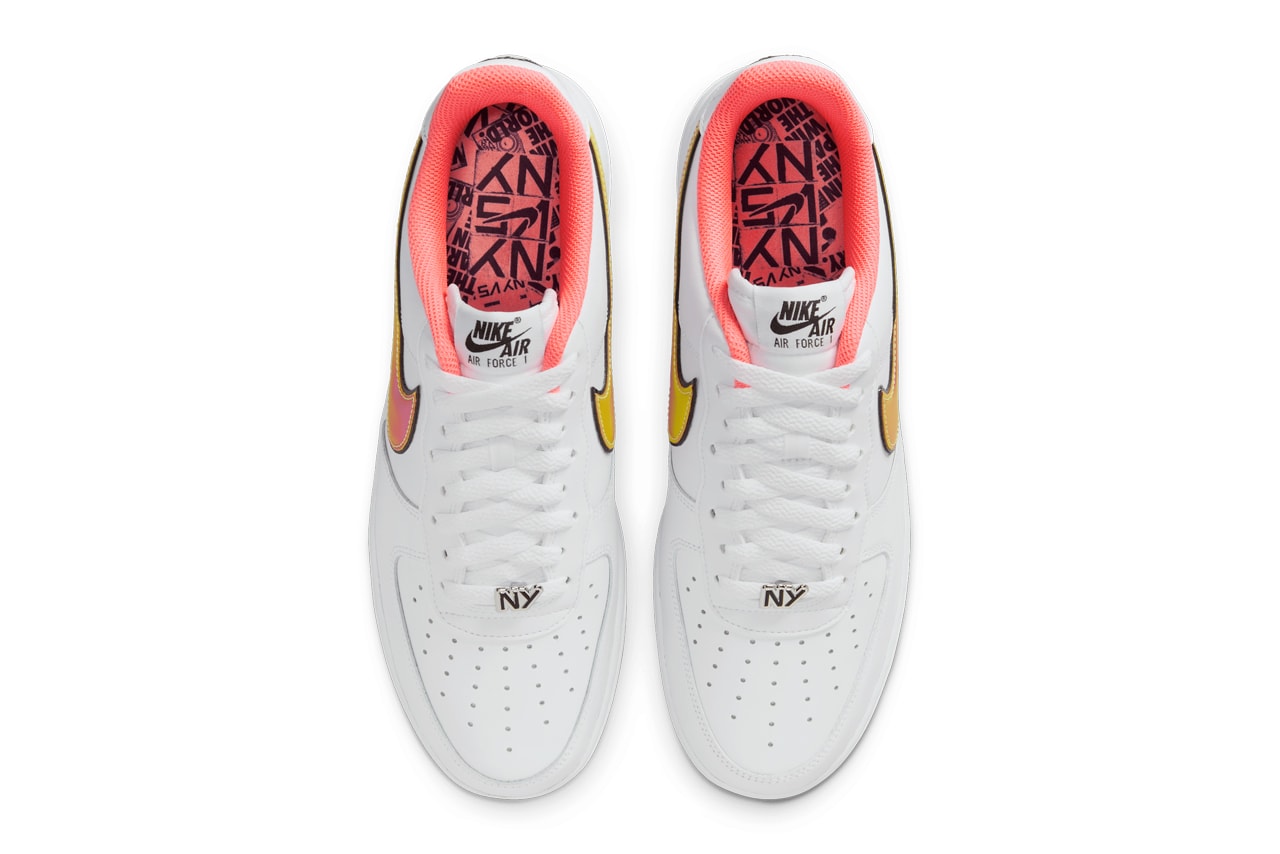 First Look at This Years Nike Air Force 1 Low "NY vs NY" IH4962-100 White/Crimson Pulse-Green Glow-Light Laser Orange-Black summer 2025