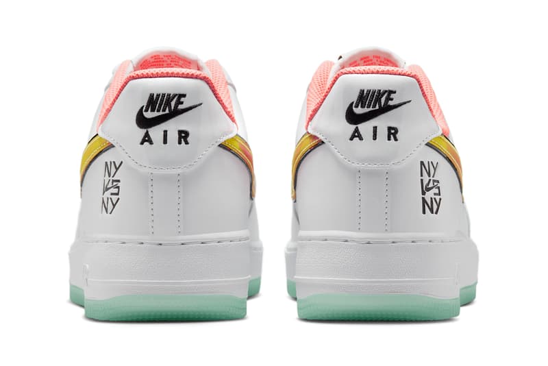First Look at This Years Nike Air Force 1 Low "NY vs NY" IH4962-100 White/Crimson Pulse-Green Glow-Light Laser Orange-Black summer 2025