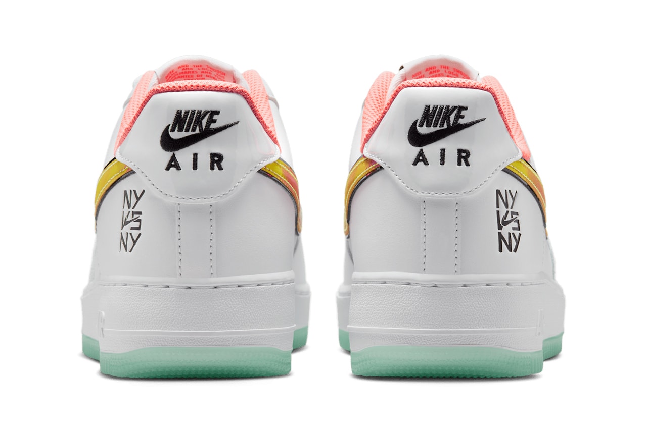 First Look at This Years Nike Air Force 1 Low "NY vs NY" IH4962-100 White/Crimson Pulse-Green Glow-Light Laser Orange-Black summer 2025