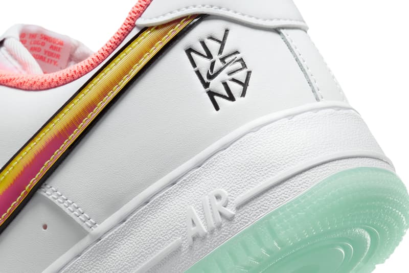 First Look at This Years Nike Air Force 1 Low "NY vs NY" IH4962-100 White/Crimson Pulse-Green Glow-Light Laser Orange-Black summer 2025