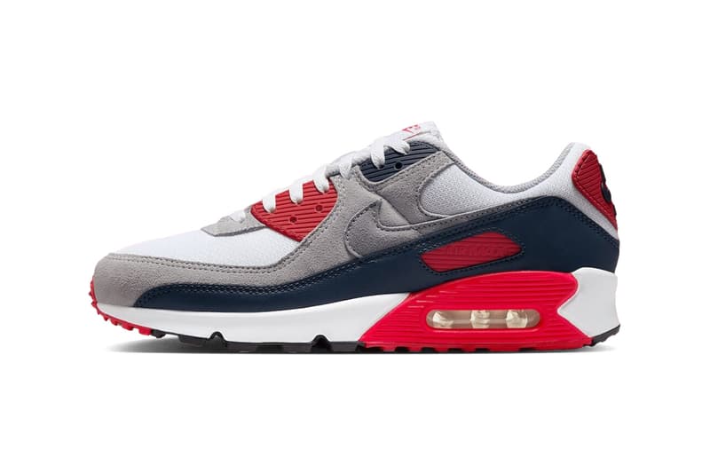 Nike Air Max 90 Gets Patriotic With "USA" Iteration White/Cool Grey-University Red DM0029-117 Release Info
