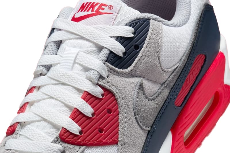 Nike Air Max 90 Gets Patriotic With "USA" Iteration White/Cool Grey-University Red DM0029-117 Release Info