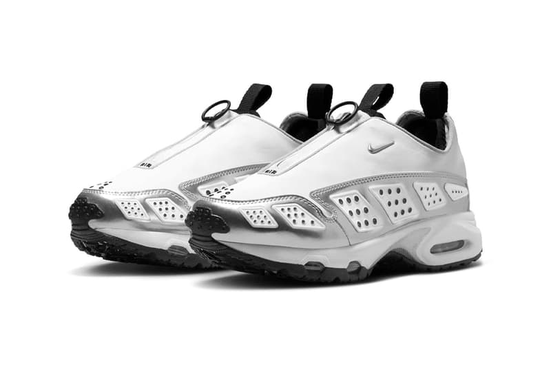 Official Look at the Nike Air Max Sunder "White Metallic" HJ4130-100 White/Metallic Silver-Black futuristic retro shoe summer 2025