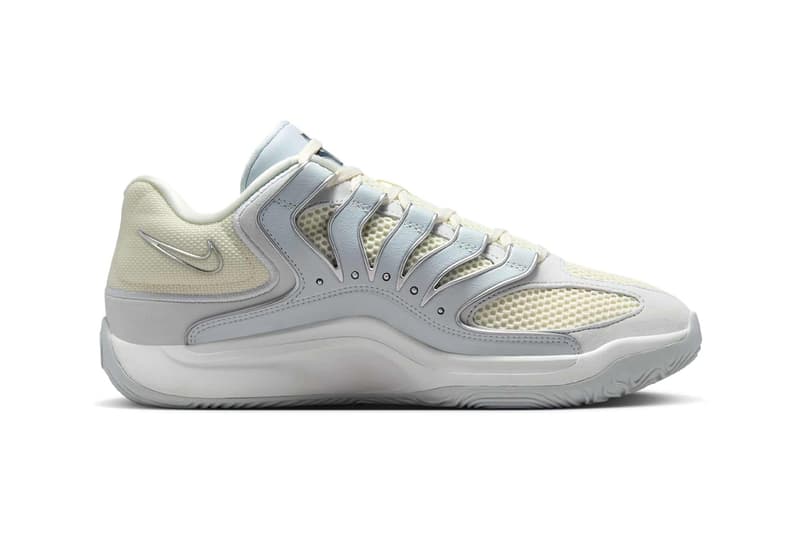 Official Look at the Nike KD 18 "Soft Pearl" Soft Pearl/Metallic Silver-Pure Platinum HV1992-001 kevin durant pheonix suns nba basketball player