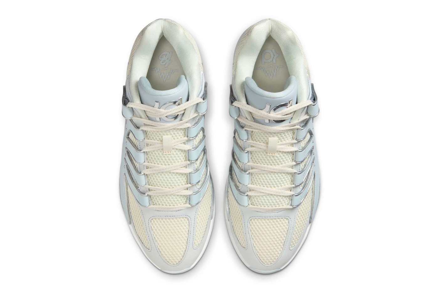 Official Look at the Nike KD 18 "Soft Pearl" Soft Pearl/Metallic Silver-Pure Platinum HV1992-001 kevin durant pheonix suns nba basketball player