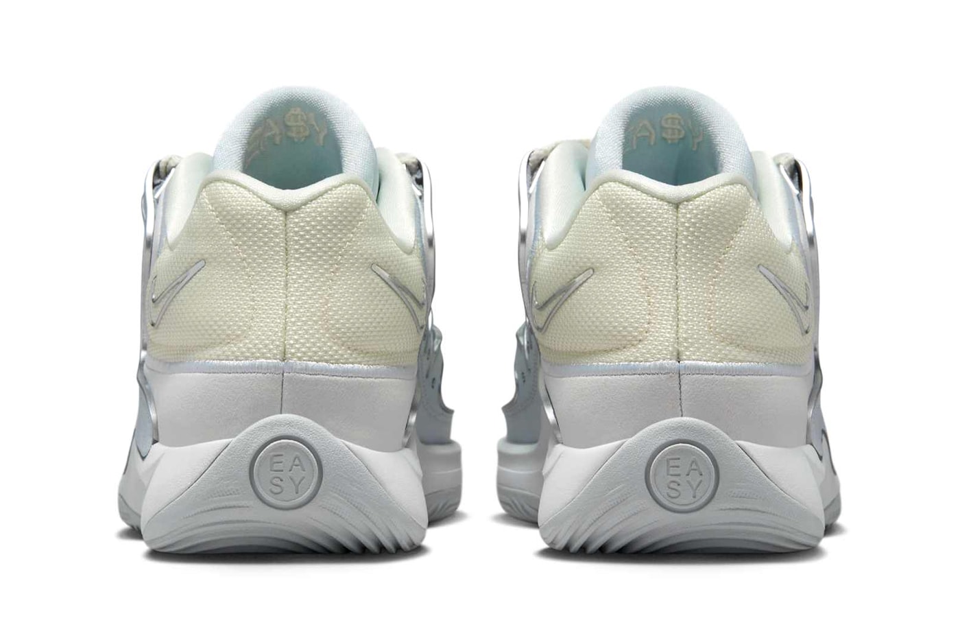 Official Look at the Nike KD 18 "Soft Pearl" Soft Pearl/Metallic Silver-Pure Platinum HV1992-001 kevin durant pheonix suns nba basketball player