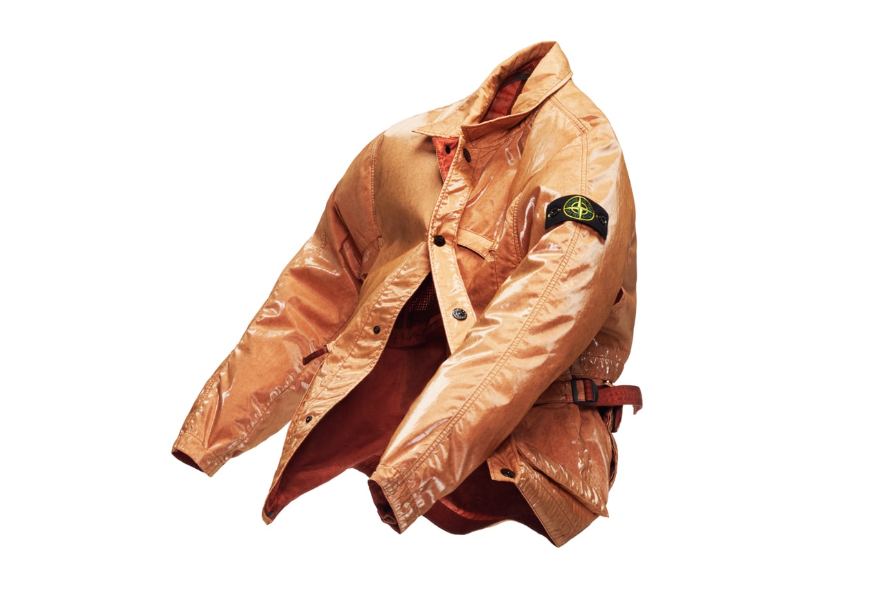 Stone Island's Mussola Prismatica "Pietra" Coat Is a Glossy, Gorpy Gem