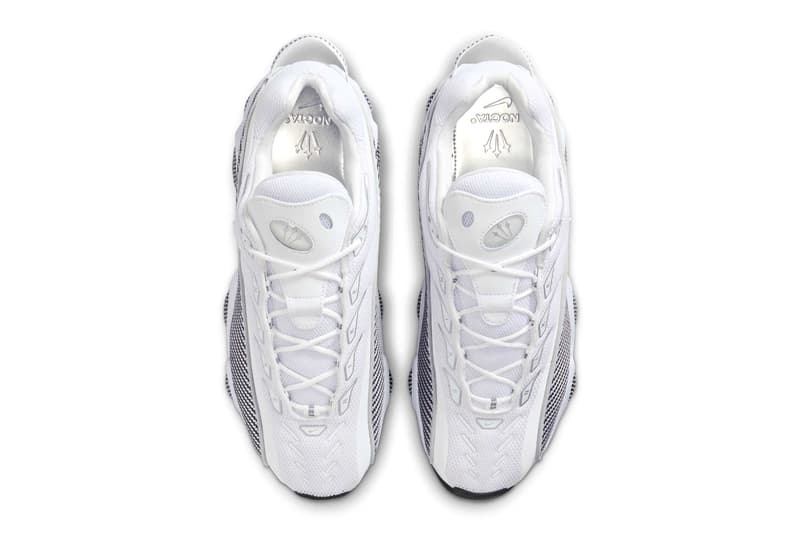 Drake's Nike NOCTA Glide Surfaces in a Minimalist "White/Black" release info zoom flight 95 inspired sneaker white and black university gold DM0879-101