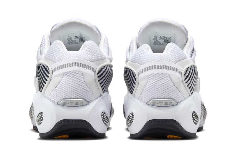 Drake's Nike NOCTA Glide Surfaces in a Minimalist "White/Black" release info zoom flight 95 inspired sneaker white and black university gold DM0879-101