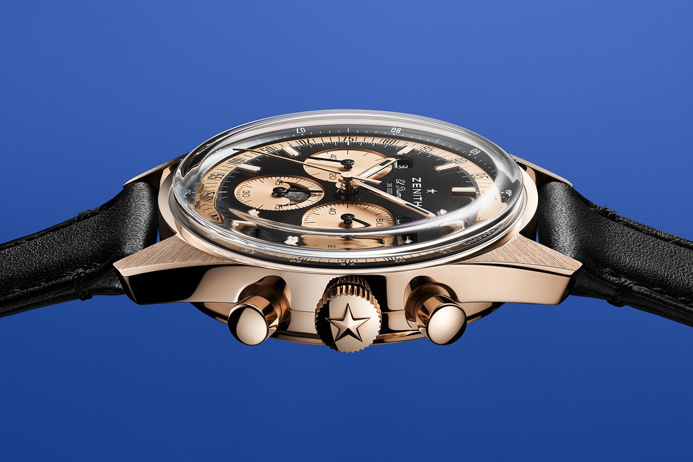 Zenith Chronomaster Original Triple Calendar in Rose Gold Black dial Release Info El Primero 3610 1969 A386 chronograph moonphase