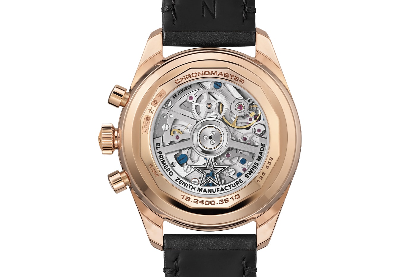 Zenith Chronomaster Original Triple Calendar in Rose Gold Black dial Release Info El Primero 3610 1969 A386 chronograph moonphase