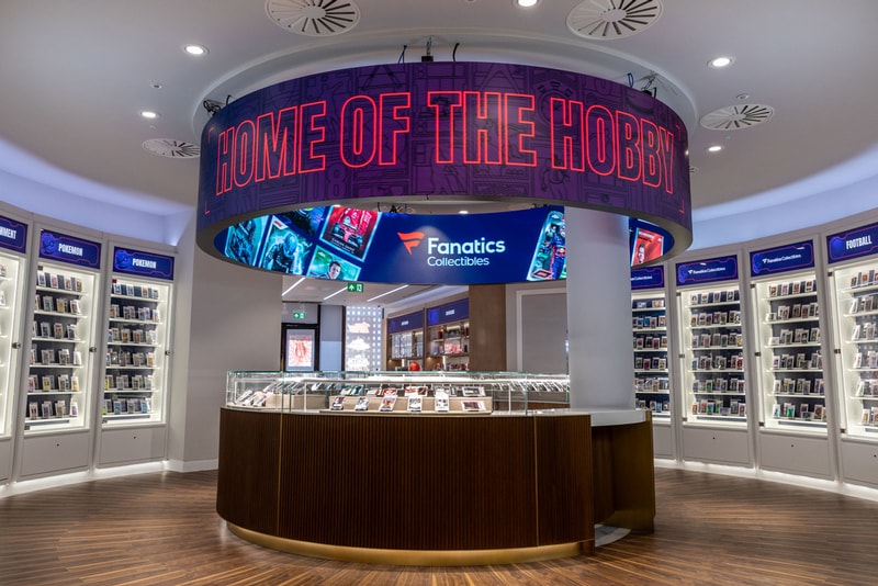 fanatics collectibles flagship store london regent street trading cards topps merlin match attax opening nfl football display home of the hobby 
