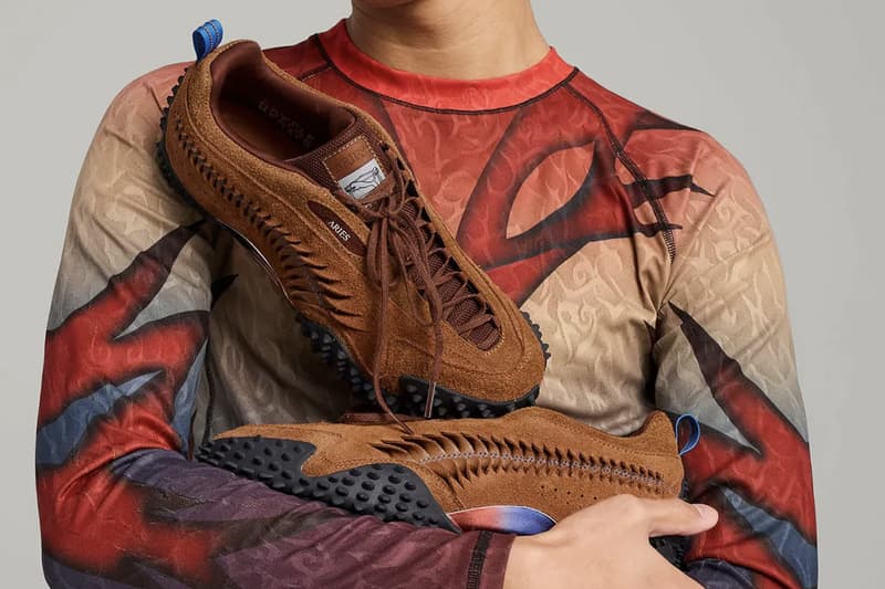 Aries x Puma Mostro Craft 401318-02 401318-01 Mostro Mid 401192-01 Collaboration Release Info formstip temple logo 
