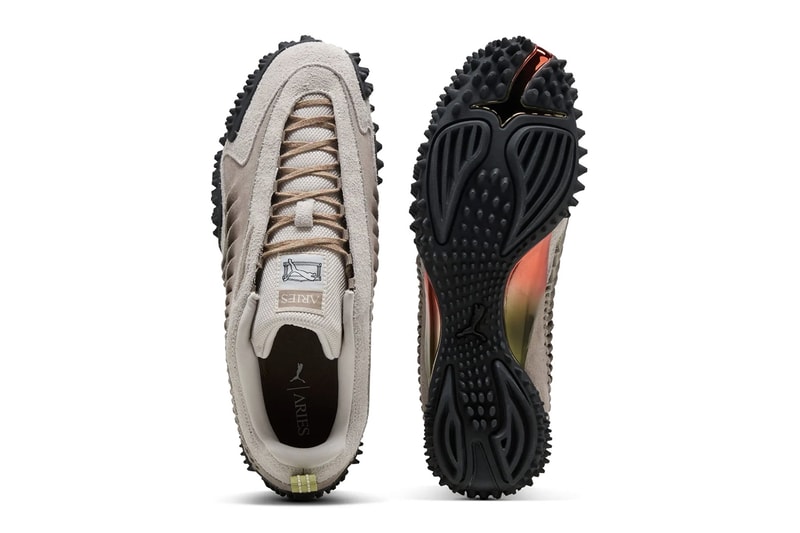 Aries x Puma Mostro Craft 401318-02 401318-01 Mostro Mid 401192-01 Collaboration Release Info formstip temple logo 