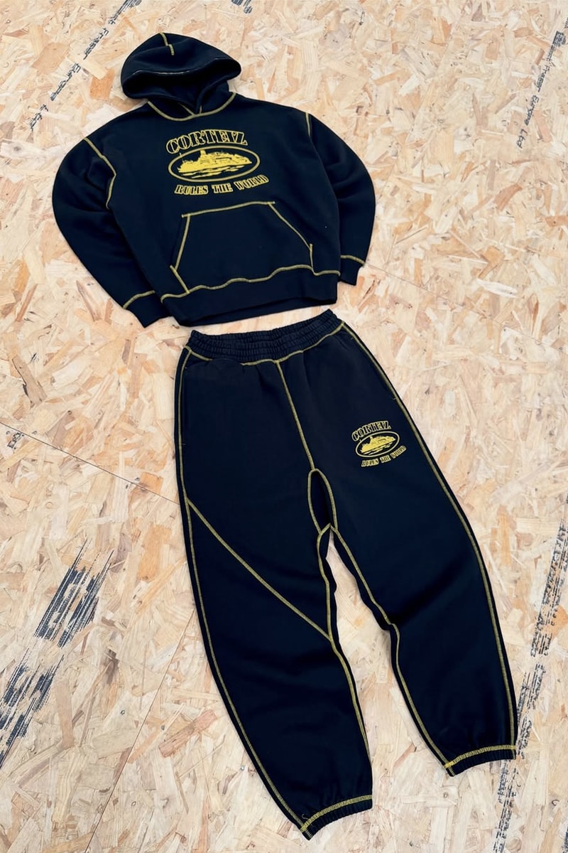 Corteiz Drops New Apparel "Honey Blacks"-Inspired Collection track suits hoodies black and yellow 