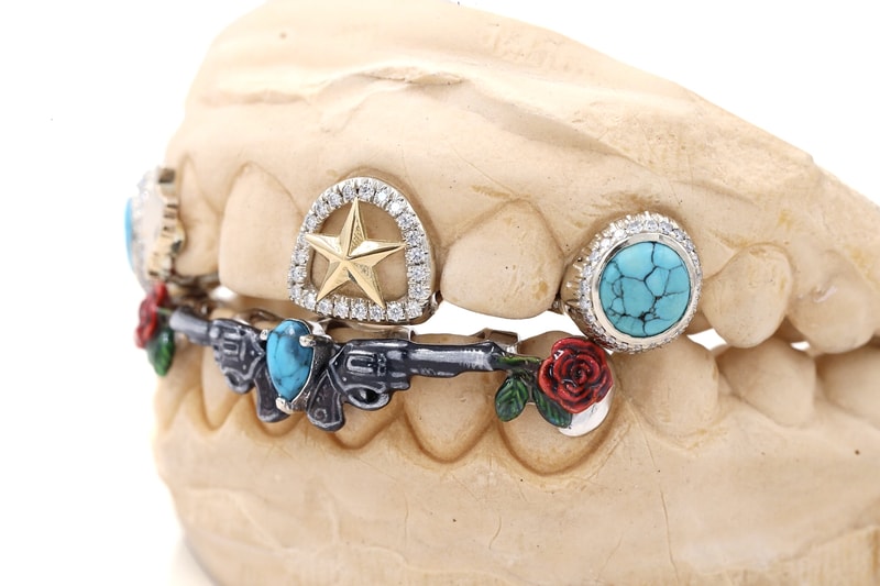 Gabby Elan Jewelry Reveals Custom 'Cowboy Carter' Grills for Beyoncé tour topaz rose gun texas hold em star