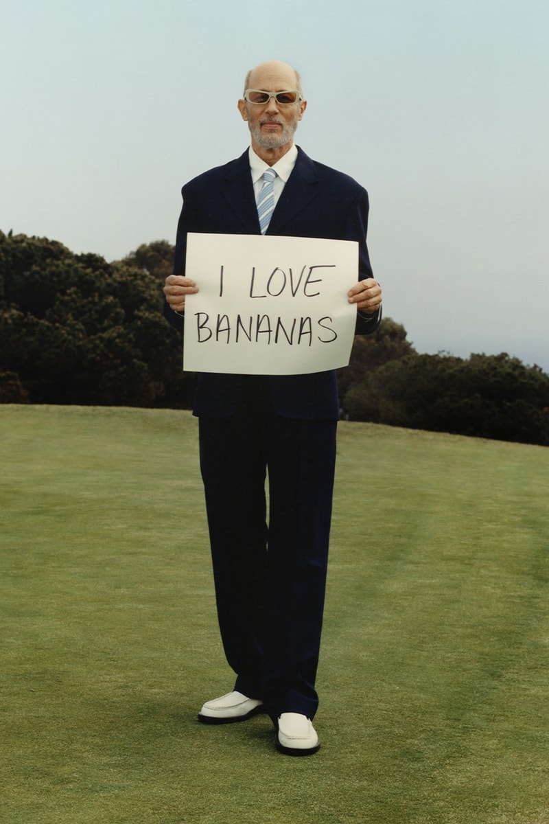 Jacquemus Jon Gries Starring Going Bananas Campaign white lotus greg hunt banana print boxers 