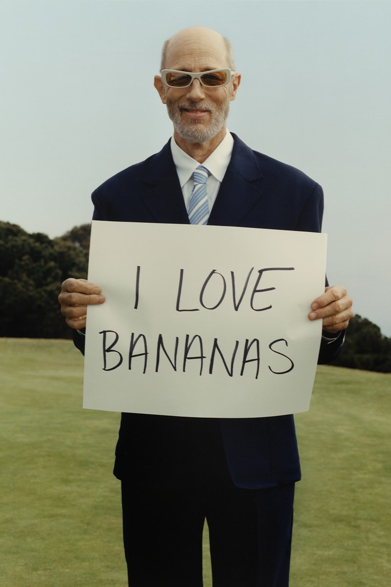Jacquemus Jon Gries Starring Going Bananas Campaign white lotus greg hunt banana print boxers 