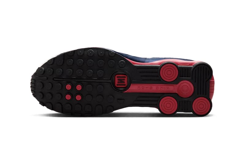 Nike Shox R4 "USA" Returns Just in Time for July 4th Celebrations HQ1988-400 swoosh futuristic blue white varsity red