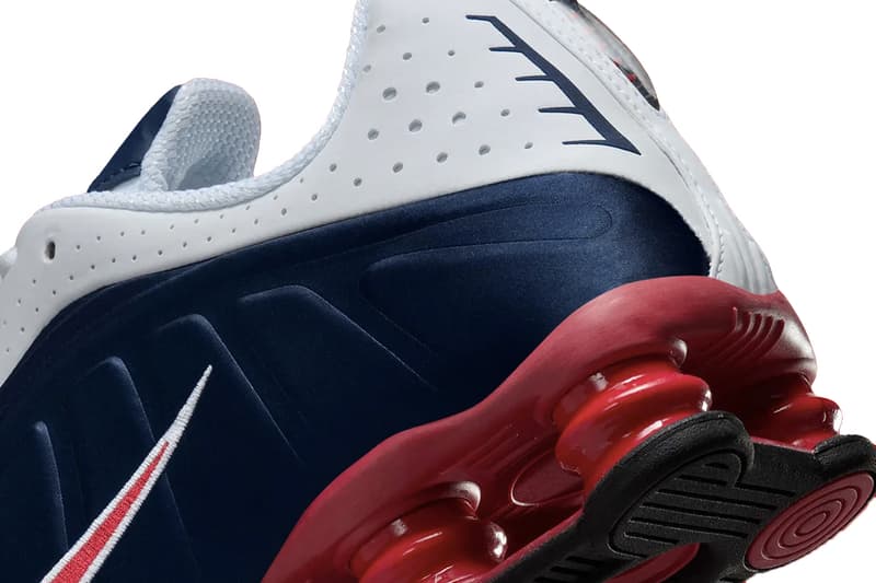 Nike Shox R4 "USA" Returns Just in Time for July 4th Celebrations HQ1988-400 swoosh futuristic blue white varsity red