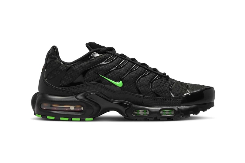 Nike Air Max Plus Releases in "Green Strike" Black/Black-Green Strike DM0032-024 tn swoosh