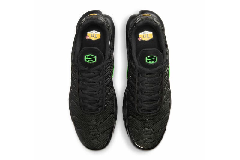 Nike Air Max Plus Releases in "Green Strike" Black/Black-Green Strike DM0032-024 tn swoosh