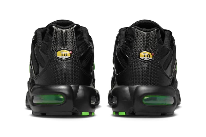 Nike Air Max Plus Releases in "Green Strike" Black/Black-Green Strike DM0032-024 tn swoosh