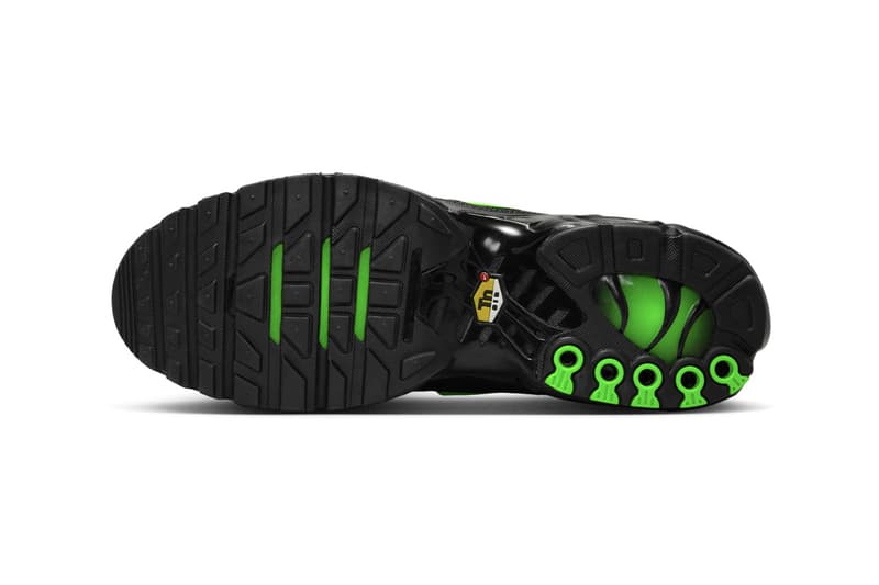 Nike Air Max Plus Releases in "Green Strike" Black/Black-Green Strike DM0032-024 tn swoosh
