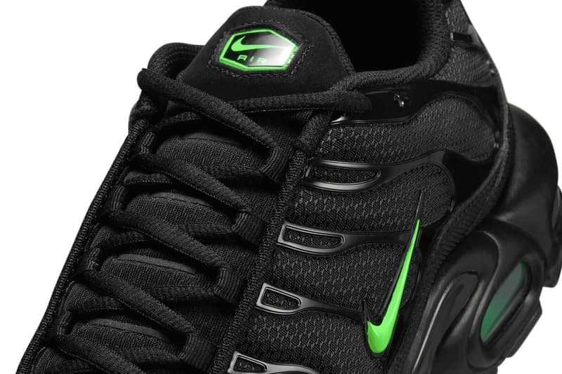 Nike Air Max Plus Releases in "Green Strike" Black/Black-Green Strike DM0032-024 tn swoosh