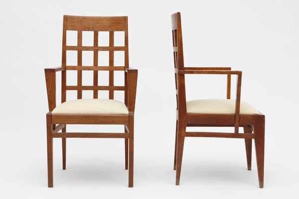 The Row Has Dropped a Curated Vintage Furniture Line mary kate ashley olsen kendall jenner rene gabriel pair of armchairs henry jacques le meme side table edgard pillet conference table pierre dariel francis jourdain mathieu mategot charlotte perriand louis sognot guillerme et chambron