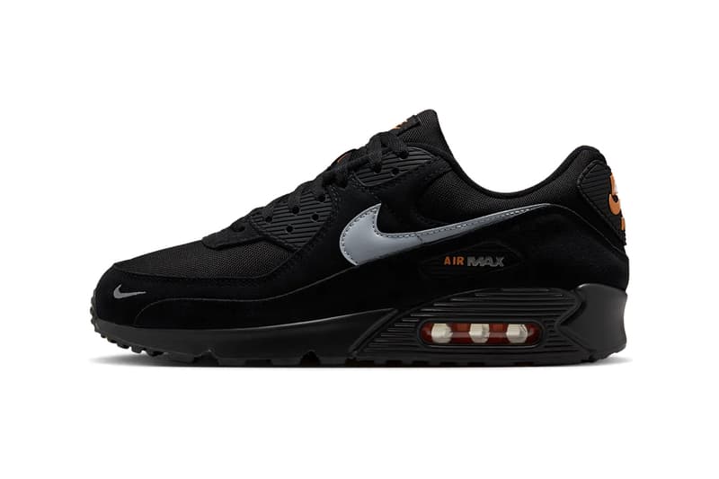 Nike Air Max 90 Preps Early for Halloween DO6706-010 Black/Orange swoosh retro sheos