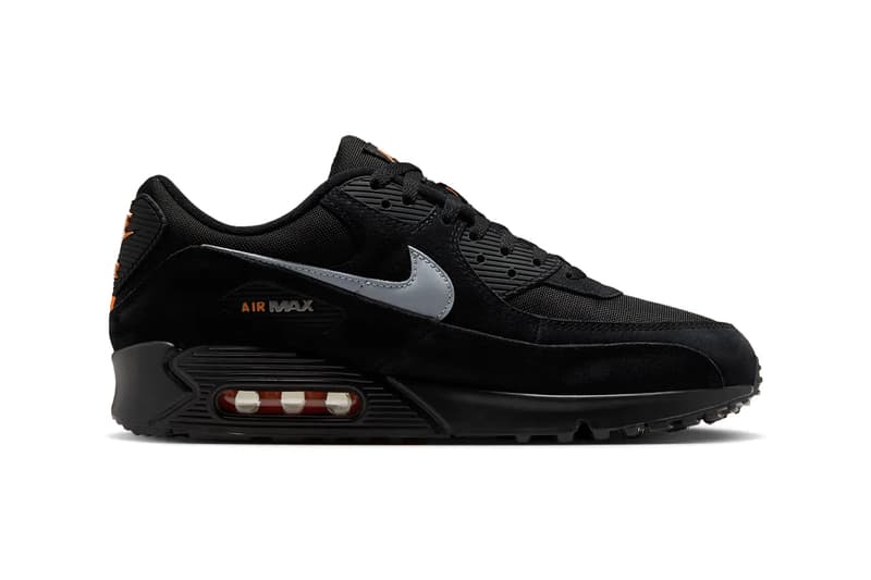 Nike Air Max 90 Preps Early for Halloween DO6706-010 Black/Orange swoosh retro sheos
