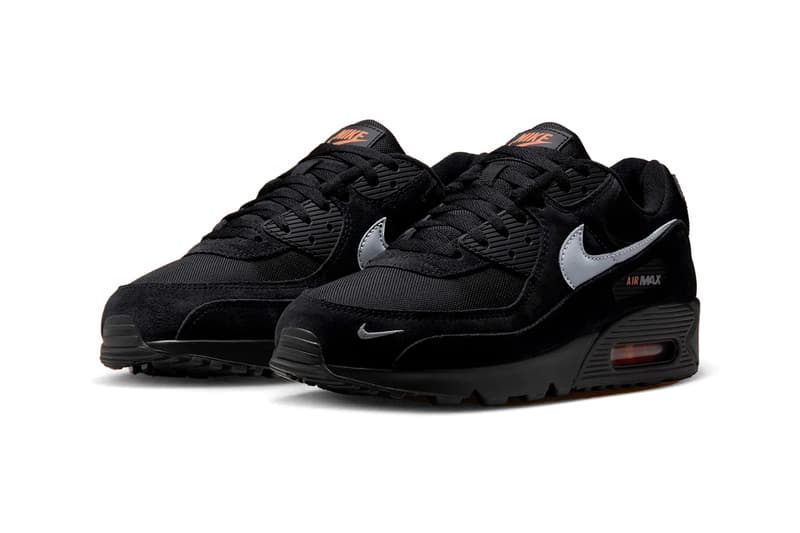 Nike Air Max 90 Preps Early for Halloween DO6706-010 Black/Orange swoosh retro sheos
