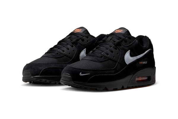 Nike Air Max 90 Preps Early for Halloween DO6706-010 Black/Orange swoosh retro sheos