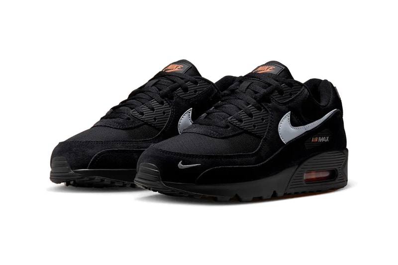 Nike Air Max 90 Preps Early for Halloween DO6706-010 Black/Orange swoosh retro sheos