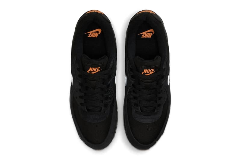 Nike Air Max 90 Preps Early for Halloween DO6706-010 Black/Orange swoosh retro sheos