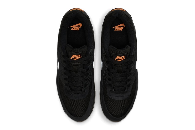 Nike Air Max 90 Preps Early for Halloween DO6706-010 Black/Orange swoosh retro sheos