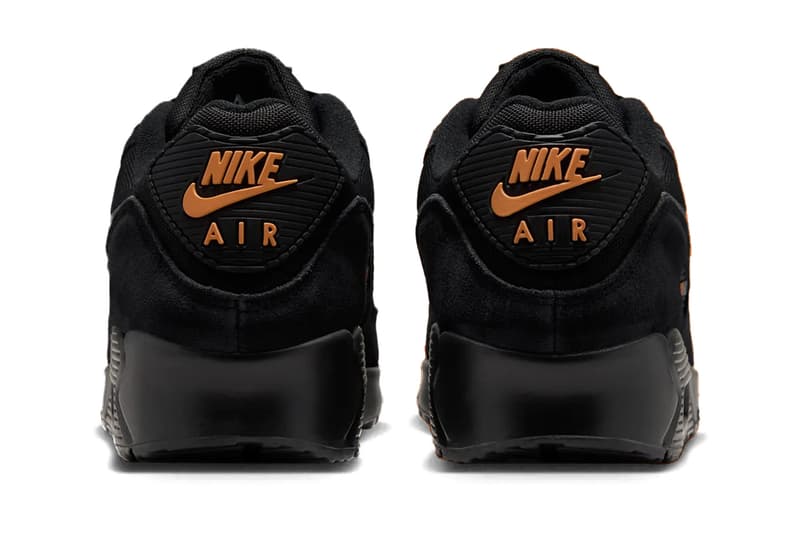 Nike Air Max 90 Preps Early for Halloween DO6706-010 Black/Orange swoosh retro sheos