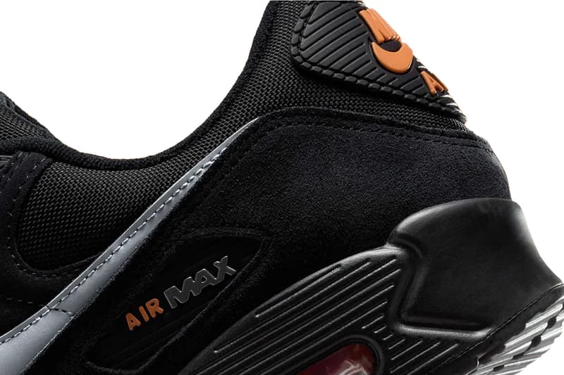 Nike Air Max 90 Preps Early for Halloween DO6706-010 Black/Orange swoosh retro sheos