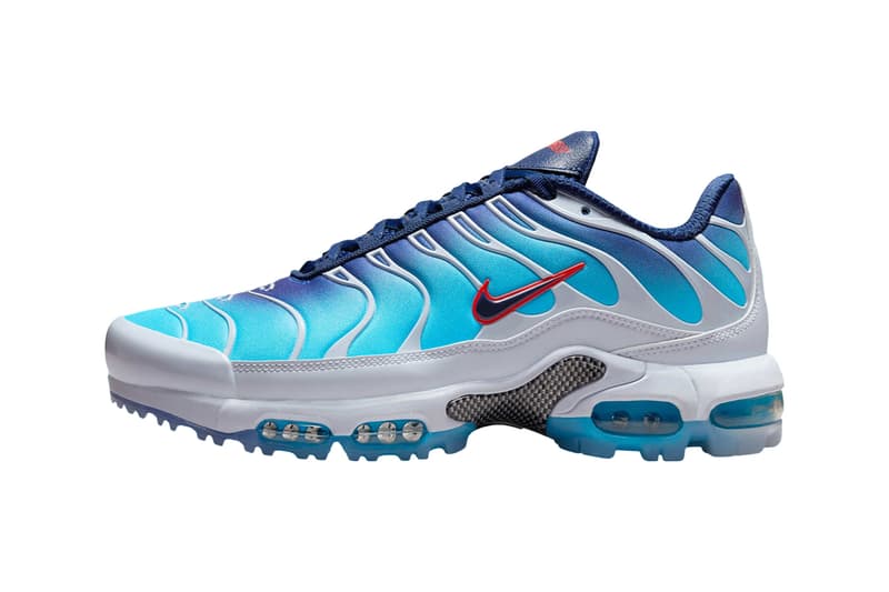A Sport Hybrid Comes to the Nike Air Max Plus Golf "PGA 2025" Blue Lightning/Deep Night/Football Grey-Blue Void HJ4517-400 Release Info pga championship nascar all-star race north carolina may 19