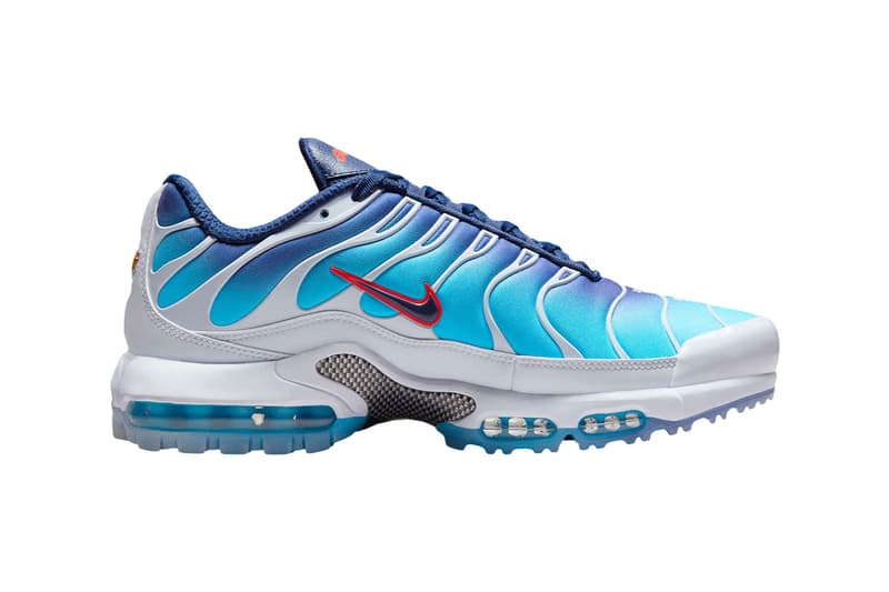 A Sport Hybrid Comes to the Nike Air Max Plus Golf "PGA 2025" Blue Lightning/Deep Night/Football Grey-Blue Void HJ4517-400 Release Info pga championship nascar all-star race north carolina may 19