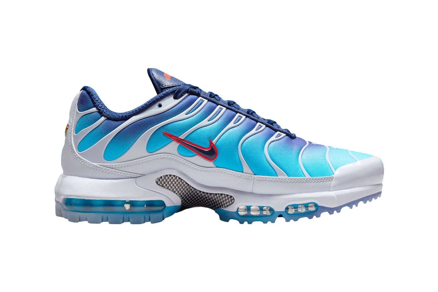A Sport Hybrid Comes to the Nike Air Max Plus Golf "PGA 2025" Blue Lightning/Deep Night/Football Grey-Blue Void HJ4517-400 Release Info pga championship nascar all-star race north carolina may 19