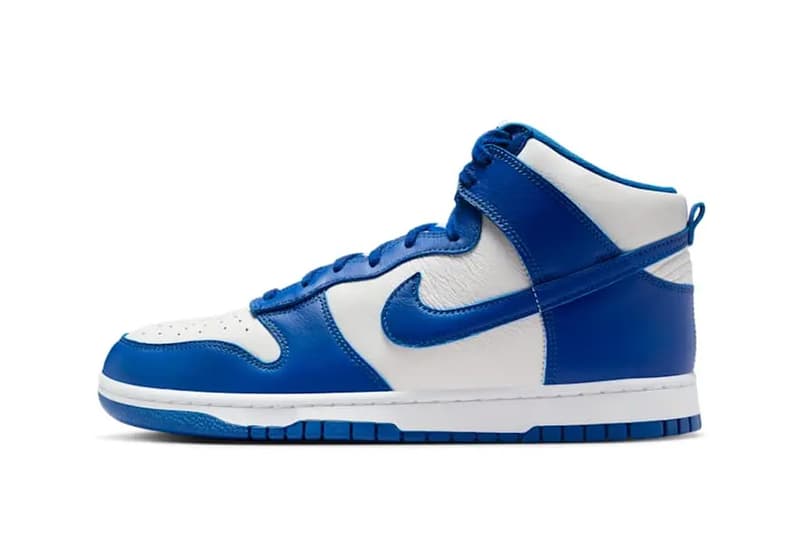 Nike Dunk High "Kentucky" Returns This Summer Retro SE white blue summer 2025 HF3143-100 release info swoosh 40th anniversary