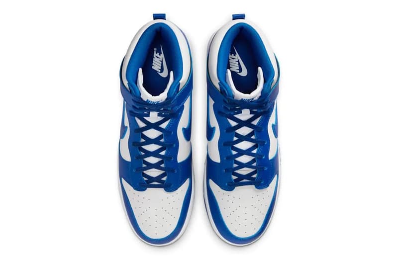 Nike Dunk High "Kentucky" Returns This Summer Retro SE white blue summer 2025 HF3143-100 release info swoosh 40th anniversary