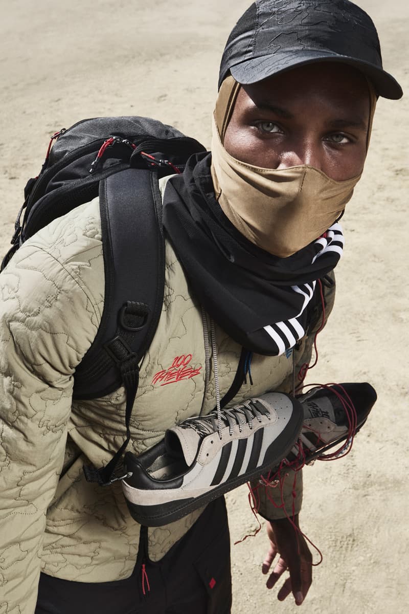 Noah Lyles Leads adidas Originals x 100 Thieves to Victory collab third release info capsule collection lookbook sneaker collaboration adilette slide 100t savage pallos hills sneaker footwear price clothes